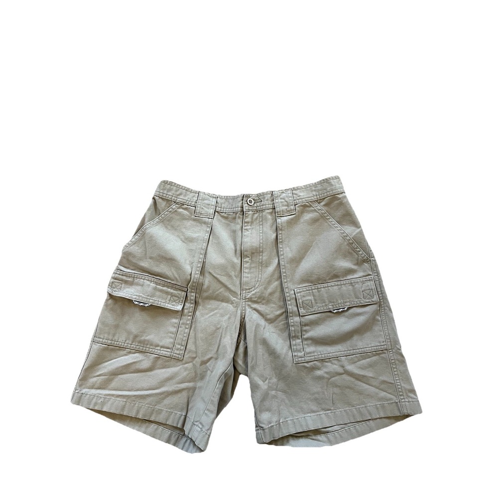 LL Bean‎ 0 DTT2 Beige Canvas Cargo Shorts Mens Size 34 Reg (Actual 32x9)